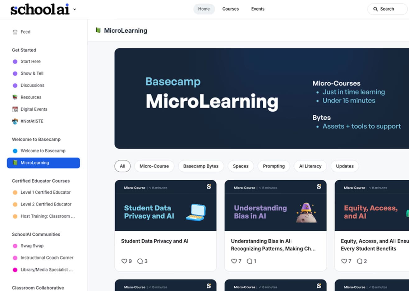 Educator completing SchoolAI training pathway certification