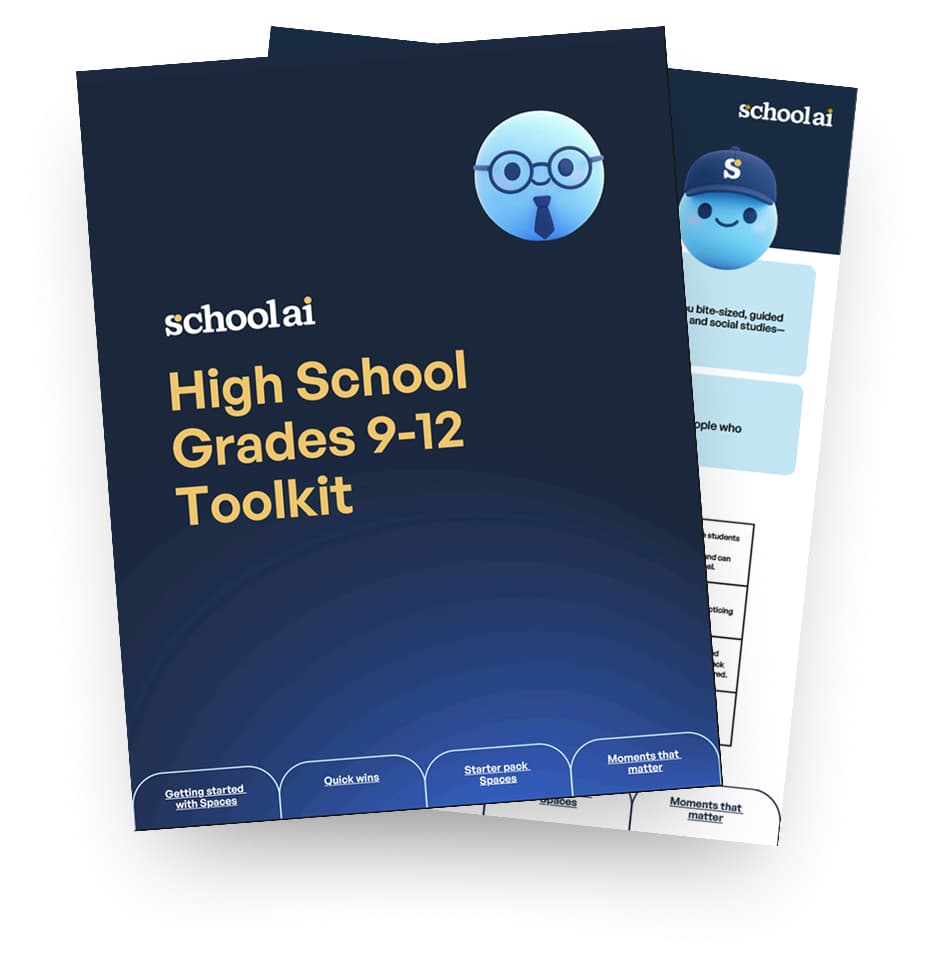 SchoolAI high school AI toolkit resource guide