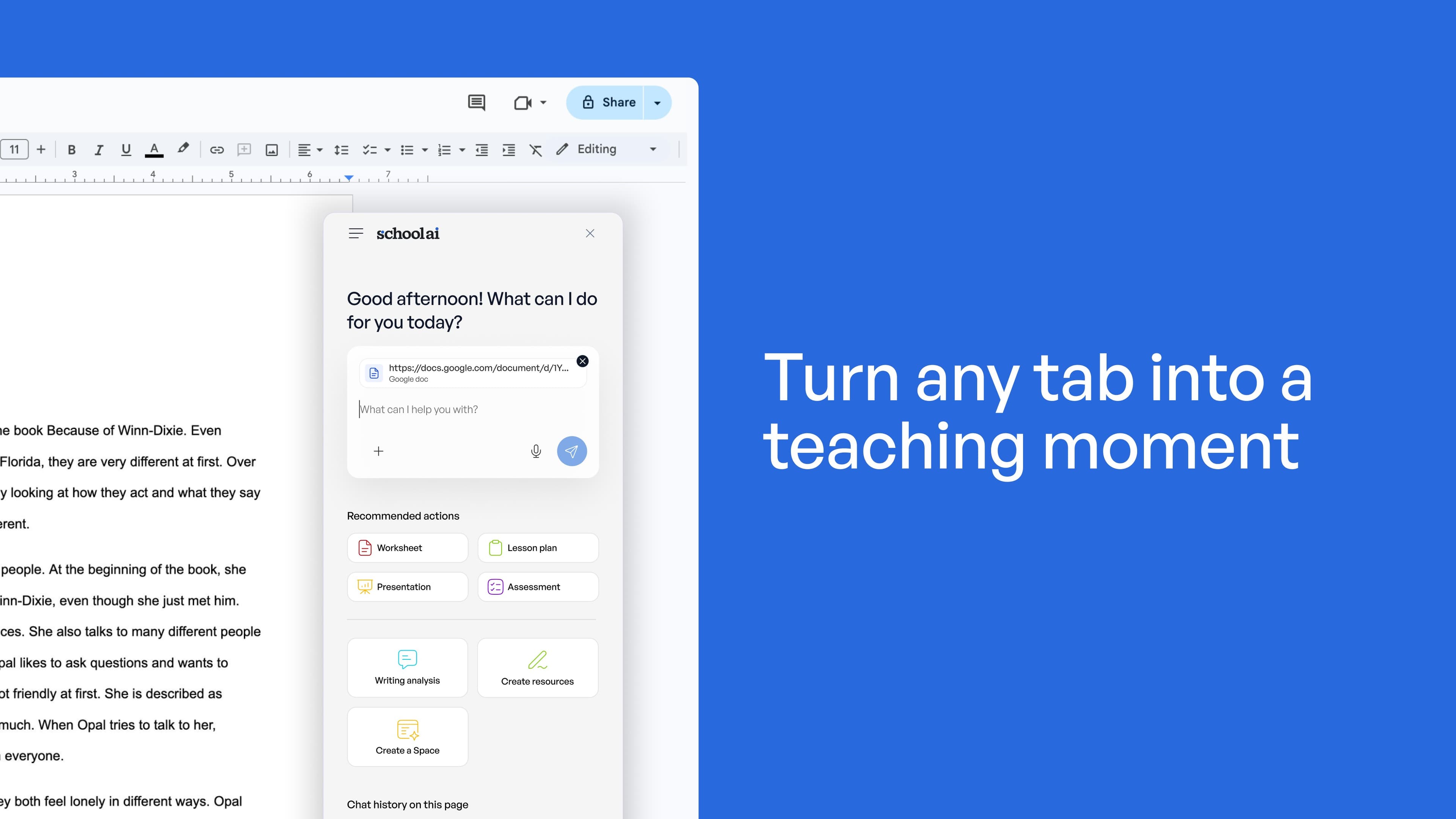 SchoolAI Browser Extension for teachers