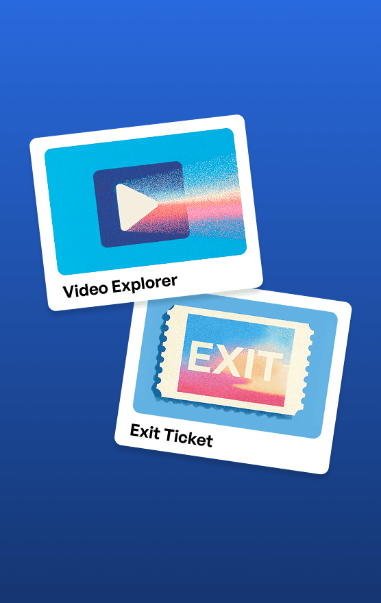 Bellringer and Video Explorer Space cards on a blue background