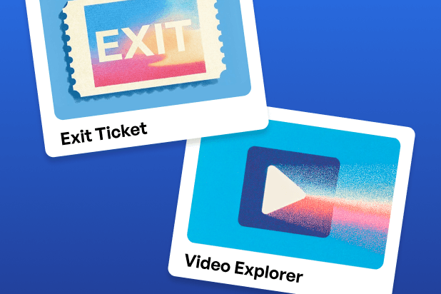 Bellringer and Video Explorer Space cards on a blue background