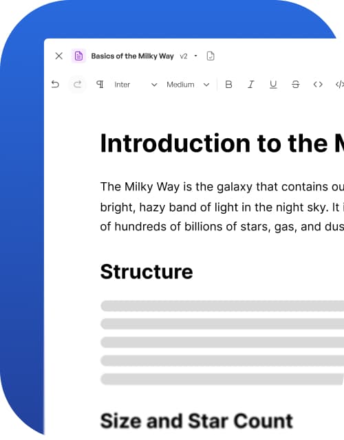 Document editor PowerUp with writing guidance