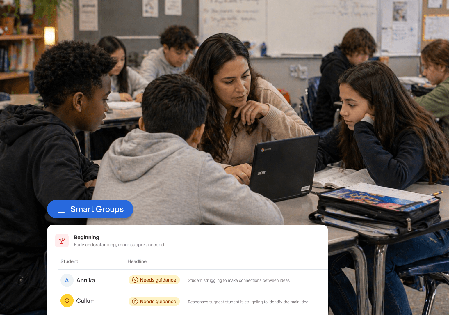 Teacher using SchoolAI to connect with students one-on-one